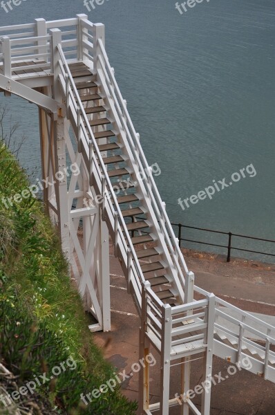 Steps Stairs Wooden Staircase White