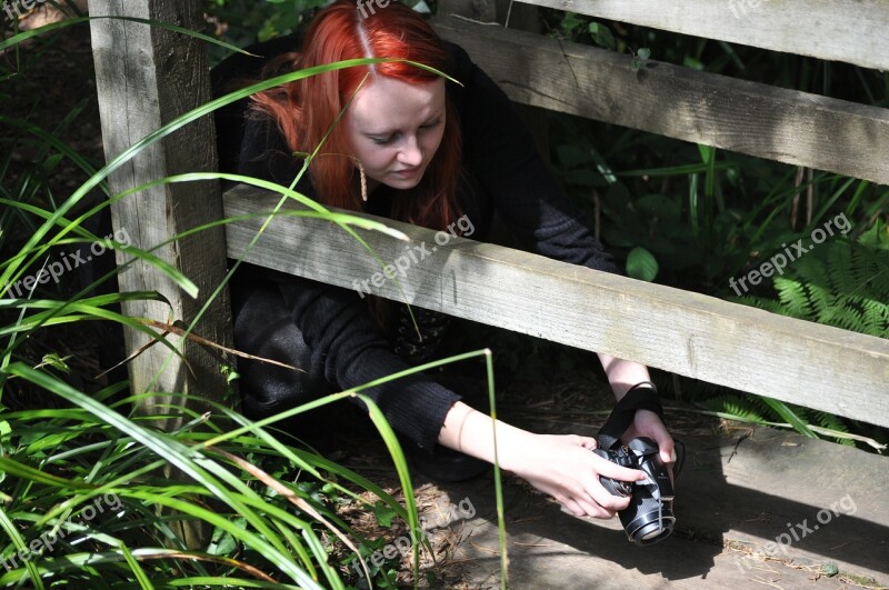 Photographer Female Concentration Woman Camera