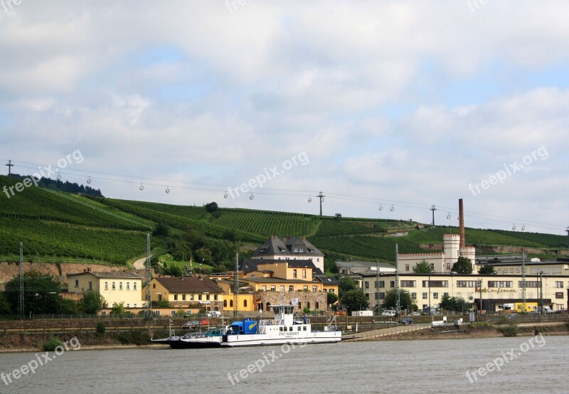 Rudesheim Rhine Bank Landscape City