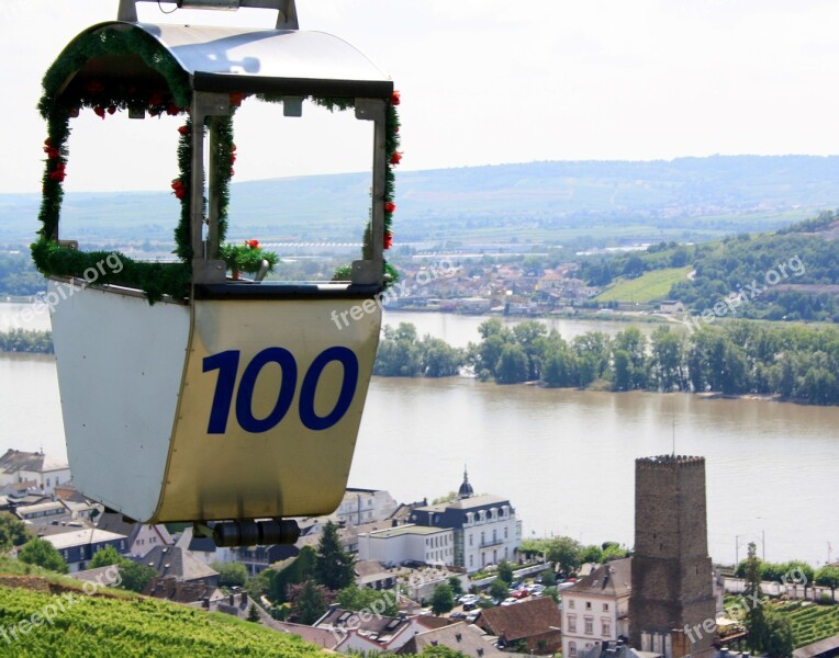 Cable Car Rudesheim Rheingau Rhine Free Photos