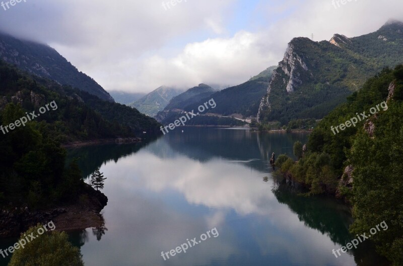 Lake Landscape Mountain Sky Background Image