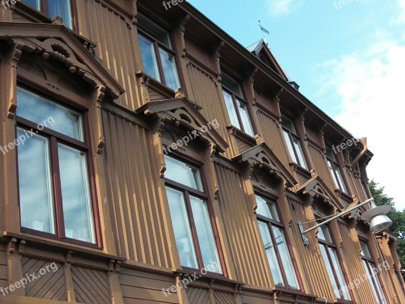 Timber Façade Gothenburg Sweden Historic Center Downtown