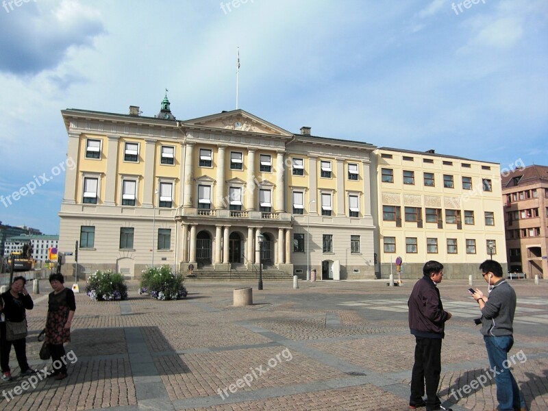 Town Hall Gothenburg Sweden Marketplace Downtown