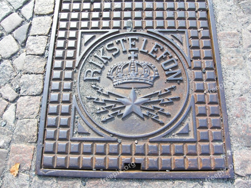 Manhole Cover Sweden Gothenburg Empire Telephone Rikstelefon