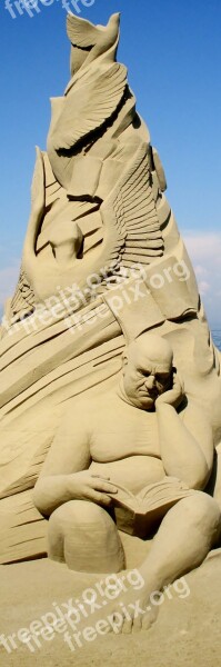 Sand Sculpture Art Sculpture Artwork Man