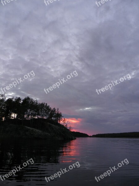 Finnish Saimaa Sunset Savonlinna Lake