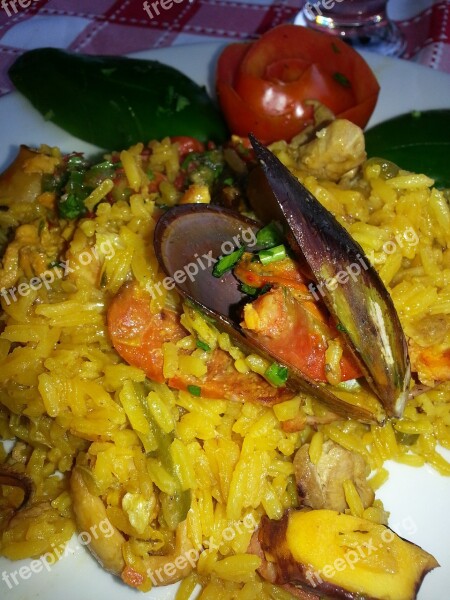 Paella Rice Mussel Free Photos