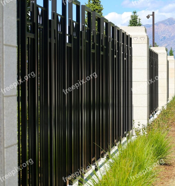 Fence Gate Outside Metal Wall