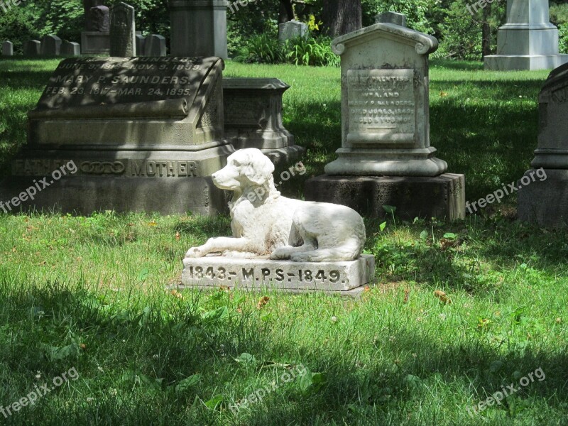 Graveyard Grave Cemetery Pet Statue