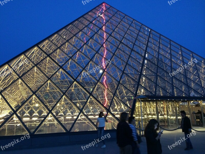 Pyramid Louvre Paris France Architecture