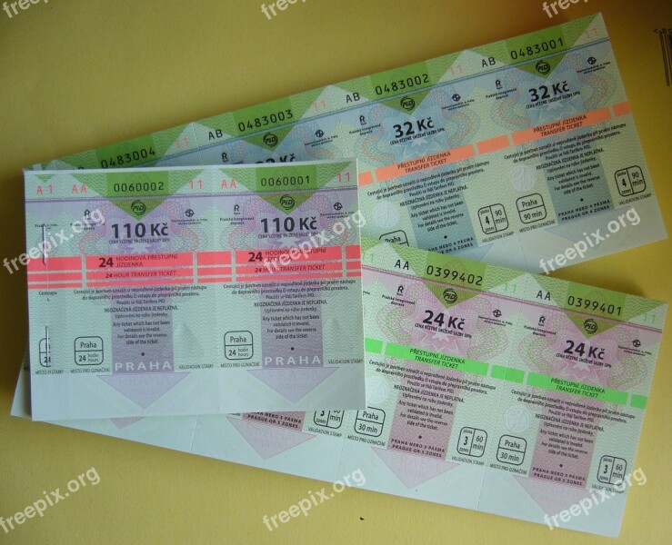 Tickets Transport Travel Prague Money