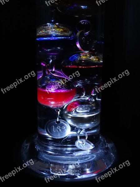 Thermometer Glass Column Temperature Shiny Color