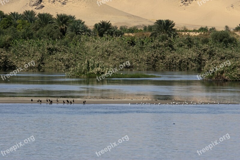 Nile Egypt Tranquil River Sand Dunes