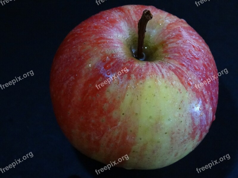 Apple Drop Of Water Fruit Shiny Water