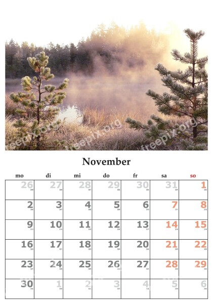 Calendar Month November November 2015 Free Photos