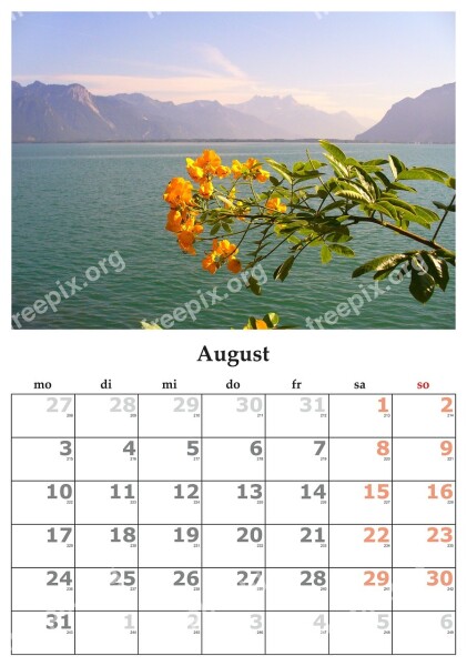 Calendar Month August August 2015 Free Photos