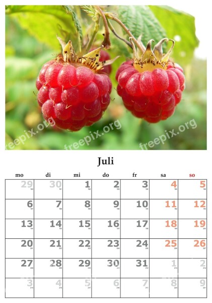 Calendar Month July July 2015 Free Photos