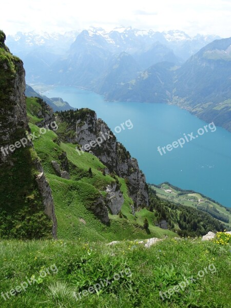 Mountain World Lake View Alpine Lake Nature Hike