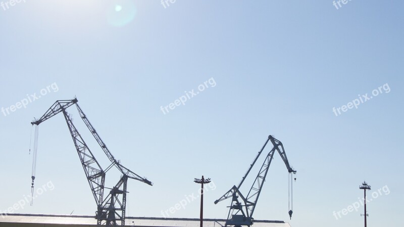 Harbour Cranes Hamburg Port Sky Cranes