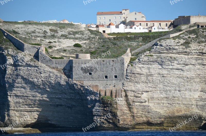 Corsica White Cliffs Cliff Bonifacio Coast