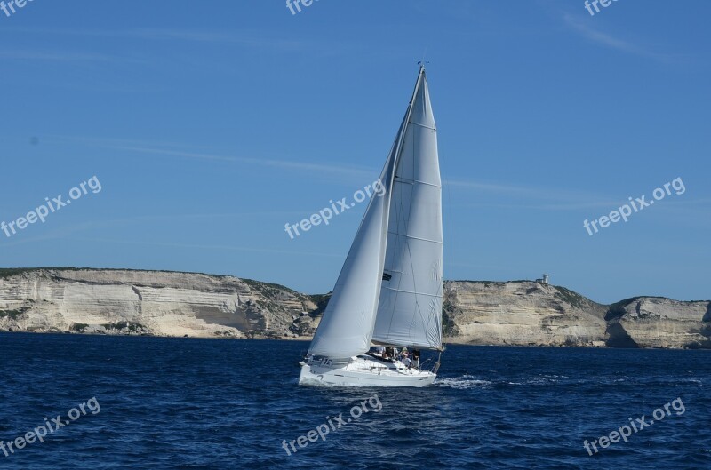 Sailing Boat Corsica Sea France Coast