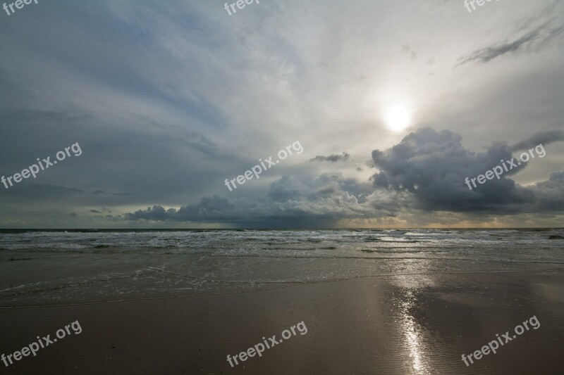 Sea Beach Weather Sun Clouds