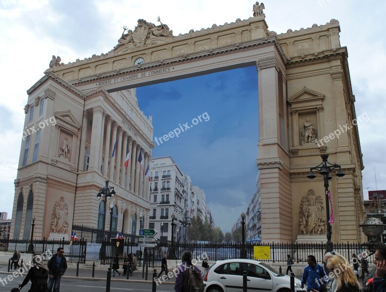 Optical Deception Marseille Stock Exchange Building Painting