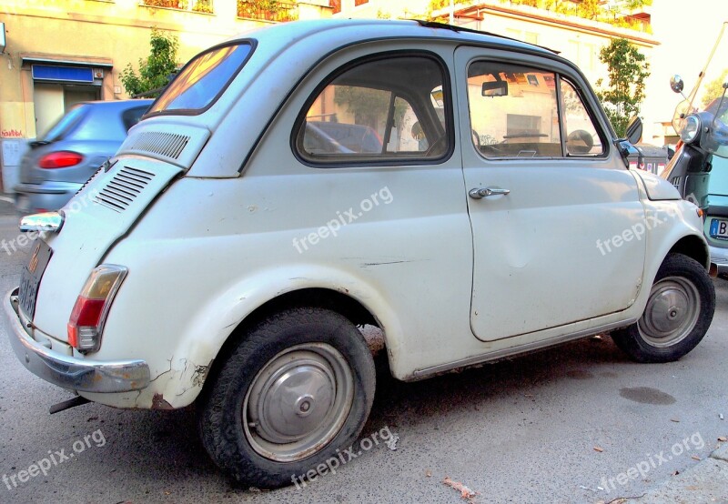 Fiat Old Car Rome Fiat 500 Free Photos