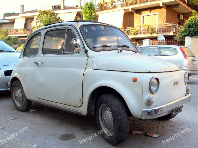 Fiat 500 Fiat Old Car Rome Free Photos