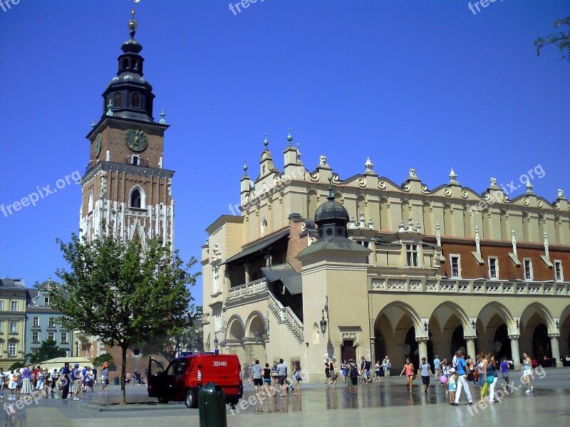 Poland Kraków The Old Town The Market Monument