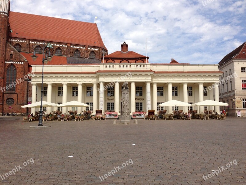 Marketplace Schwerin Mecklenburg Western Pomerania State Capital Cafe