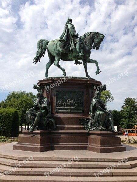 Equestrian Statue Statue Bronze Copper Schwerin