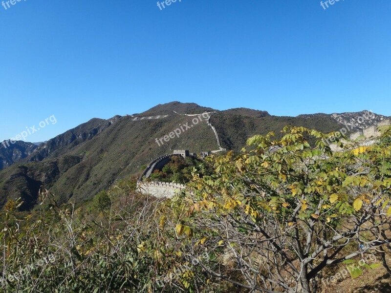 The Great Wall Beijing Mountains Free Photos