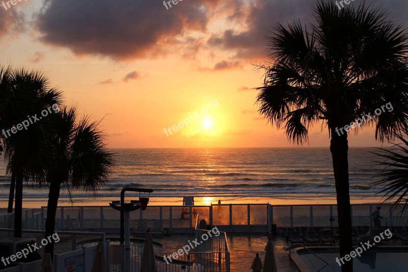 Beach Ocean Sunset Beautiful Paradise