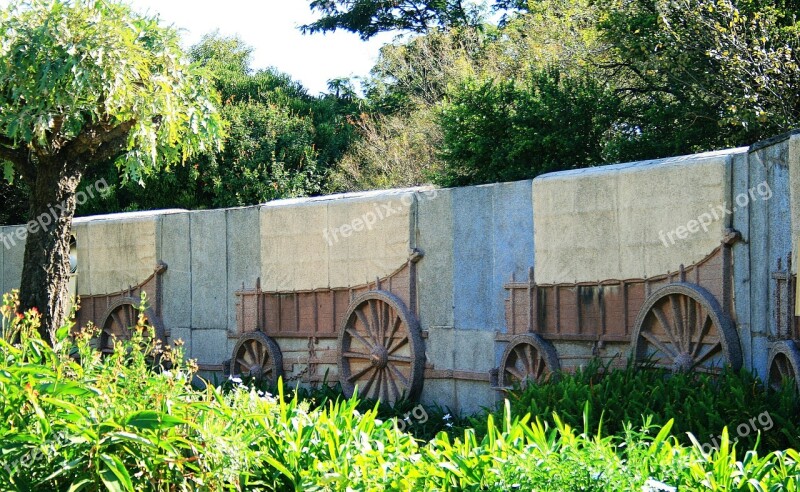 Ox Wagon Relief Depiction Wall Granite