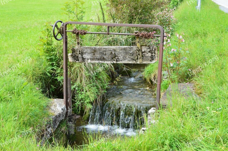 Water Mühlbach Bach Weir Lock