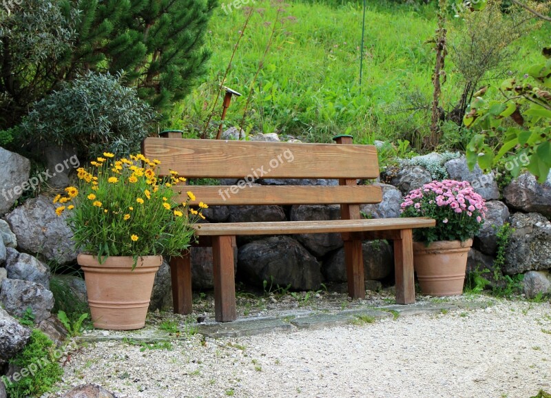 Seat Bank Wooden Bench Bench Out