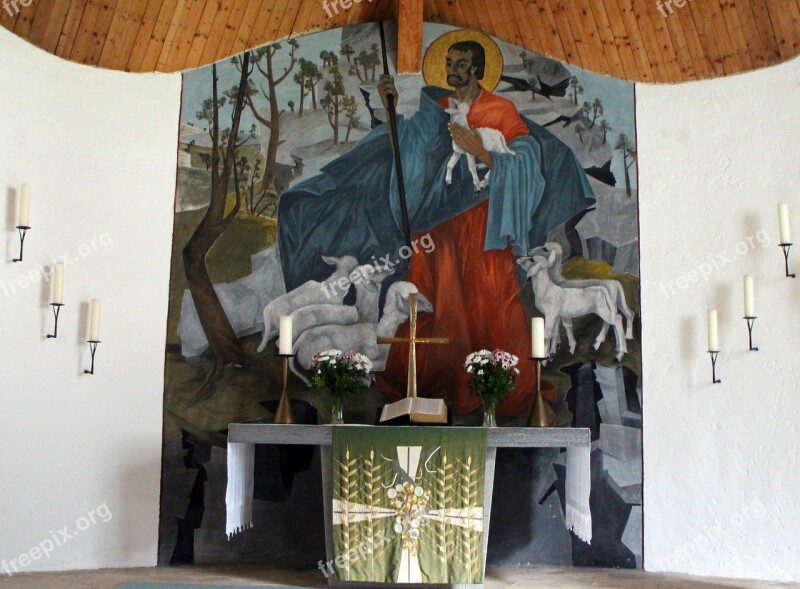 Church Interior Altar Mural Believe