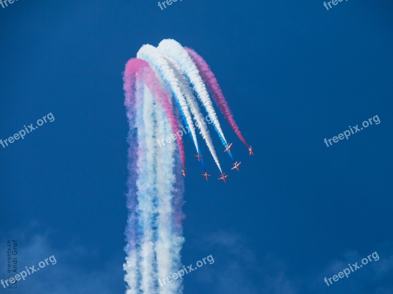 Fighter Jet Flugshow Red Arrows Free Photos