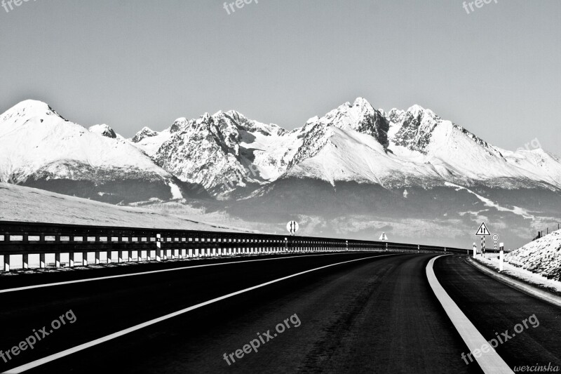 Highway Way Mountains Slovakia Top View