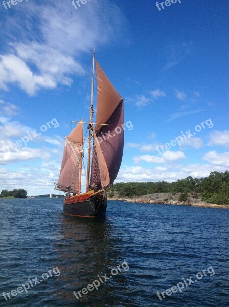 Ship Sailing Sailboat Archipelago The Stockholm Archipelago