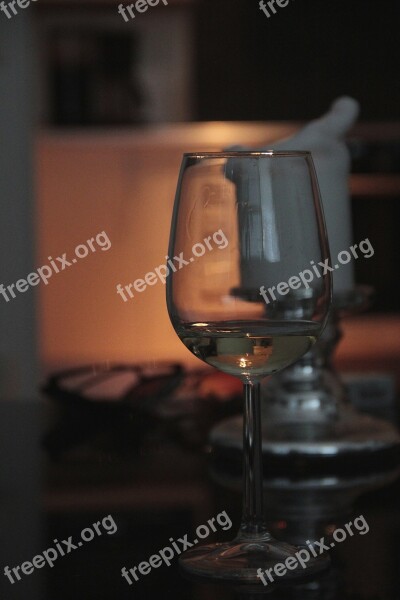 Glass Wine Evening Fest Mys