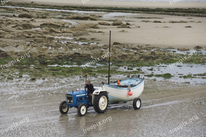 Tractor Boat Ship Trailers Sea