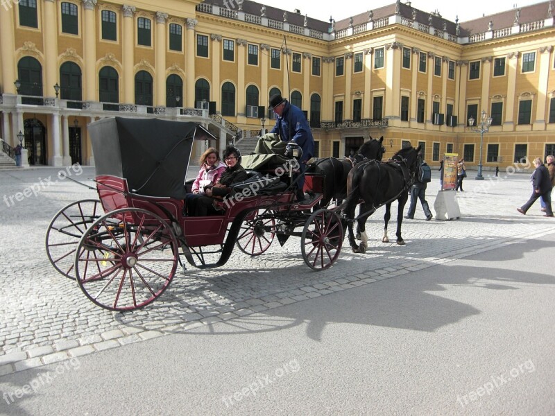 Schönbrunn Vienna Austria Horse Drawn Carriage Castle