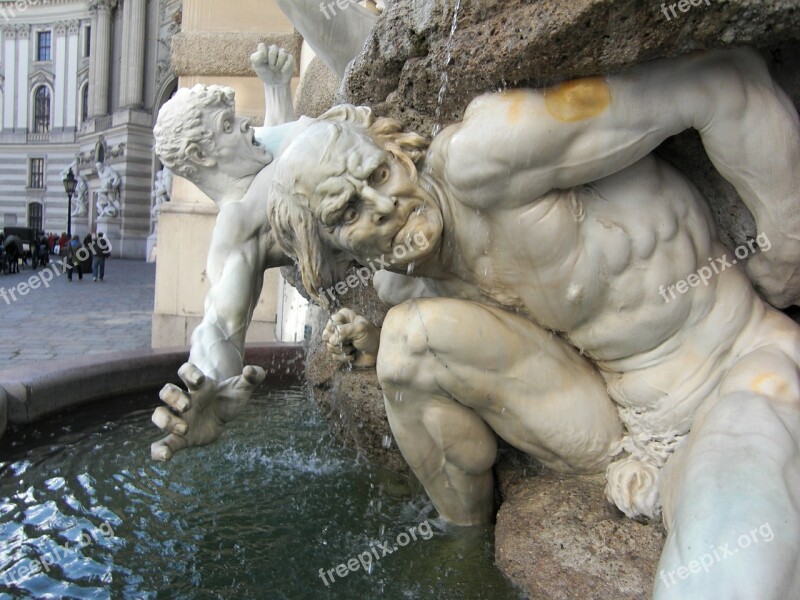 Hofburg Imperial Palace Vienna Austria Fountain Heroes