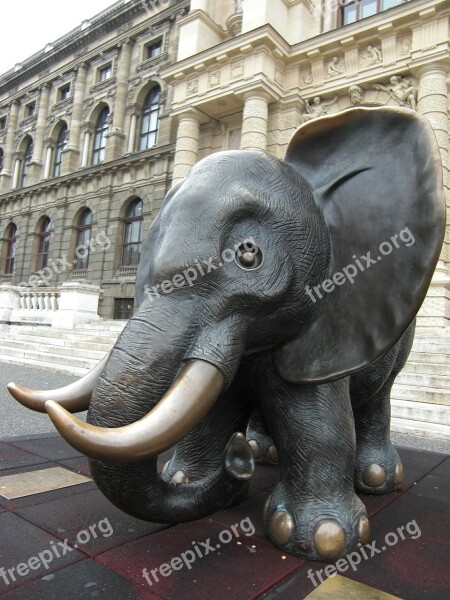 Elephant Vienna Austria Bronze Statue Figure