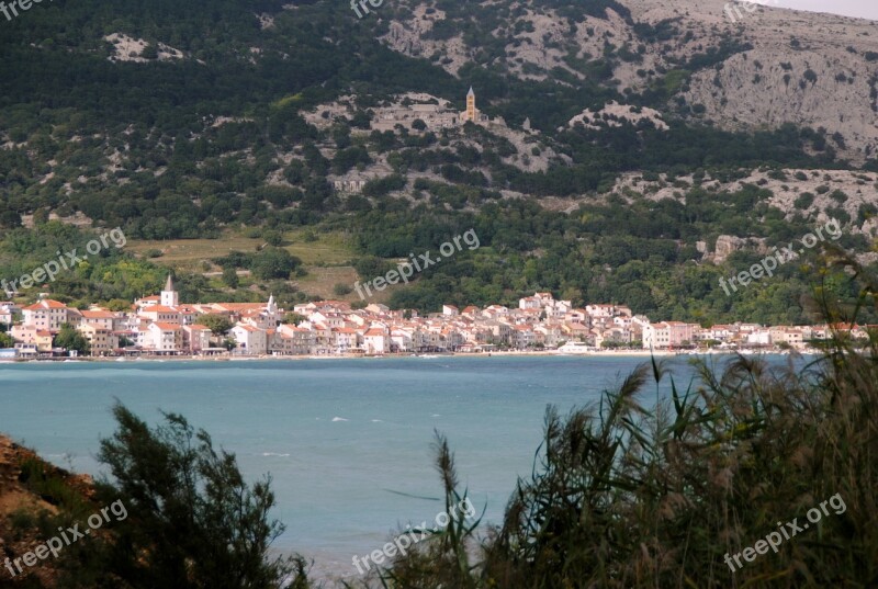 Croatia Island Of Krk Baska Mountains Sea