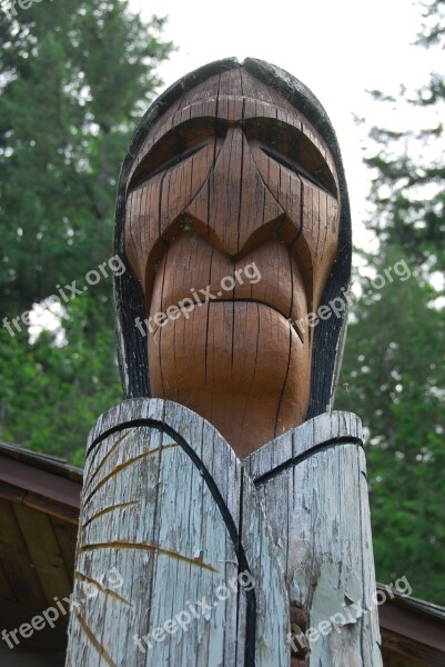 Totem Chief Wood Forest Brown