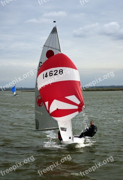 Sailboat Sail Red Spinaker Yachtsmen