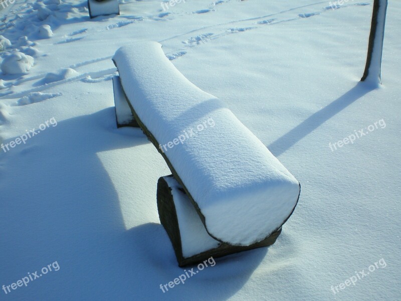 Bank Bench Winter Snow Cold